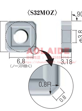 原装日本NICECUT富士元数控铣刀片S32MOZ NK2001 NK2050 AB01F