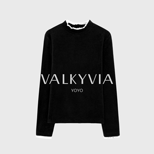 秋冬加厚双面绒半高领花边百搭打底衫 悠悠奢品 9001 Valkyvia