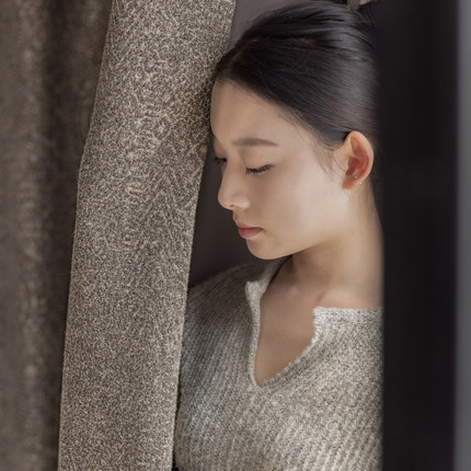 静奢高端羊毛亚麻窗帘天然材质中古风美拉德色系提花复古褐色帘子
