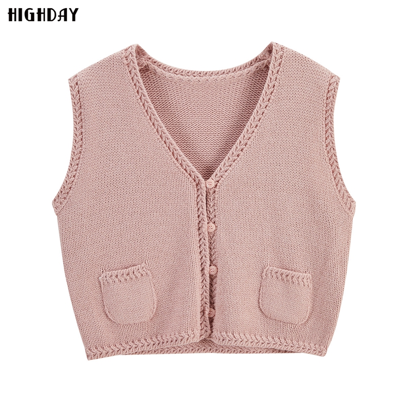 轩日V领宽松纯色针织开衫