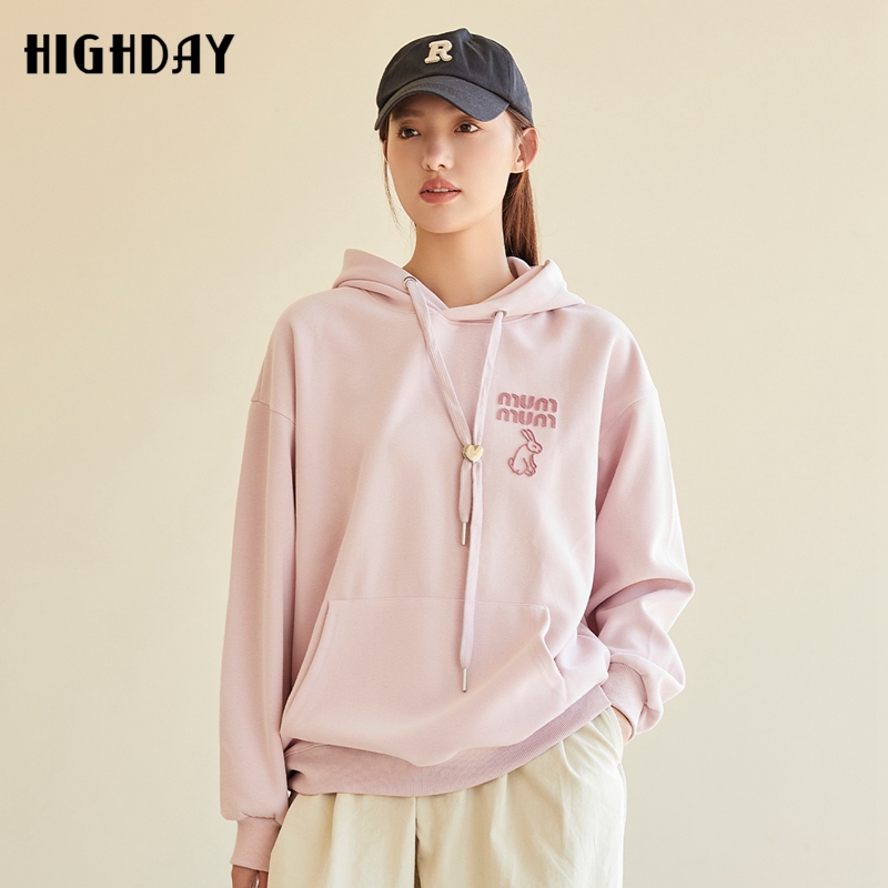 轩日宽松休闲纯色套头卫衣