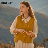 highday轩日2025春秋女裙长袖 宽松两件套马甲连衣裙衬衫 裙