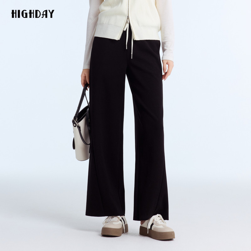 highday轩日高腰休闲裤2025松弛女春季新品气质百搭直筒裤长裤子,女装/女士精品,卫裤,淘宝优惠券,粉丝福利购,淘宝优惠卷