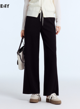 highday轩日高腰休闲裤2025松弛女春季新品气质百搭直筒裤长裤子