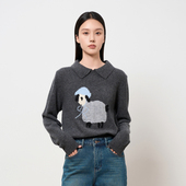 HIGHDAY轩日商场同款 宽松显瘦气质上衣针织女 新品 羊毛衫 2025冬季