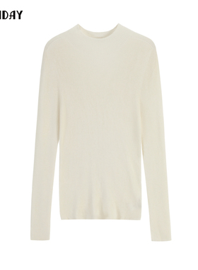 highday轩日2024秋季新款简约长袖针织毛衫女基础修身打底衫上衣