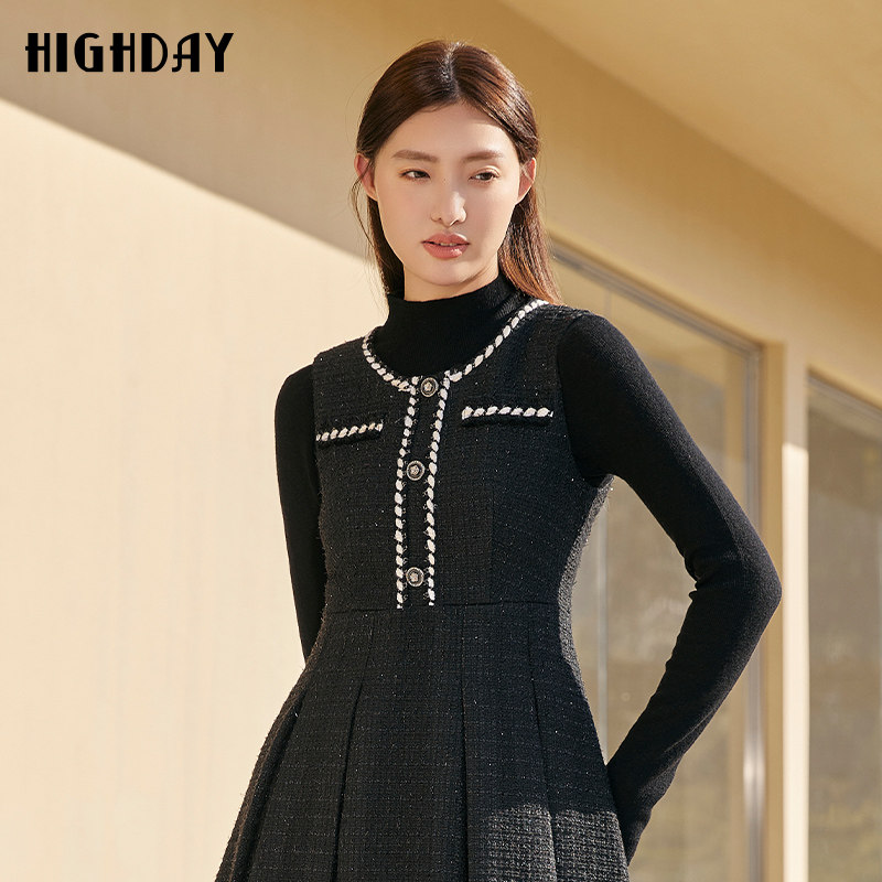 轩日小香风无袖连衣裙