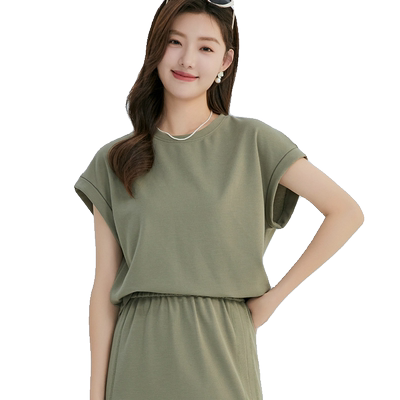 轩日短袖宽松圆领纯色T恤