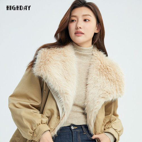轩日连帽长袖派克服女