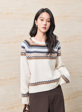 HIGHDAY轩日山羊绒长袖针织衫2026早春新品宽松气质休闲毛衫上衣