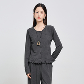 薄款 HIGH 小个子气质减龄T恤上衣女 针织开衫 2025秋季 DAY 轩日长袖