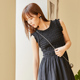 highday轩日夏款 木耳边显瘦气质背心裙 连衣裙女法式 黑色修身 无袖