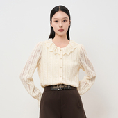 娃娃领法式 HIGH 优雅打底上衣 长袖 衬衣2025冬季 DAY 轩日商场同款
