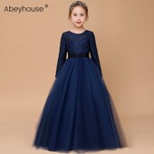 儿童长袖 钢琴演出服高档乐团合奏礼服中大童小提琴演奏服蓬松纱裙