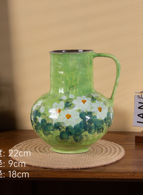 C038,141,Y7010W0景德镇陶瓷花器摆件单耳水壶瓶