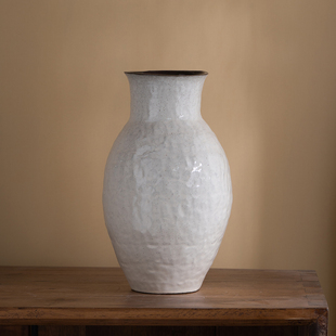 口10cm高28cm肚径13 冬瓜瓶白色花瓶 145