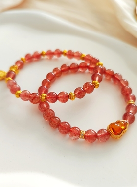 本命年红绳草莓晶葫芦福袋手链轻奢精致红色手串马年女本命年礼物