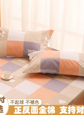 纯棉枕套一对装35cmx55cm儿童小号40x60成人全棉枕头套48x74家用