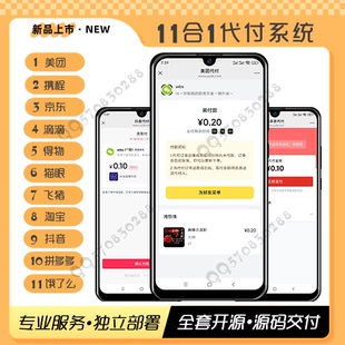 全新代付系统【11合1代付】美团京东抖音淘宝代付系统源码搭建