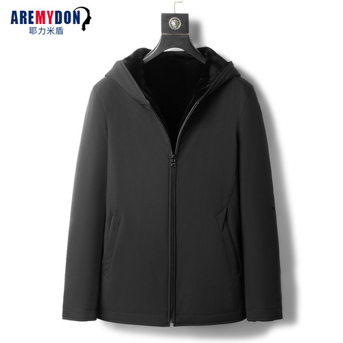 双面穿貂皮大衣男连帽进口尼克服