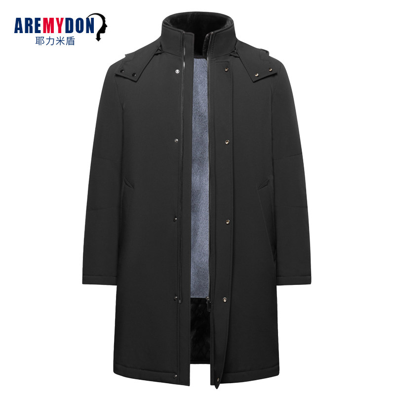男士长款整貂水貂内胆尼克服中年休闲貂皮大衣派克服皮草冬季外套