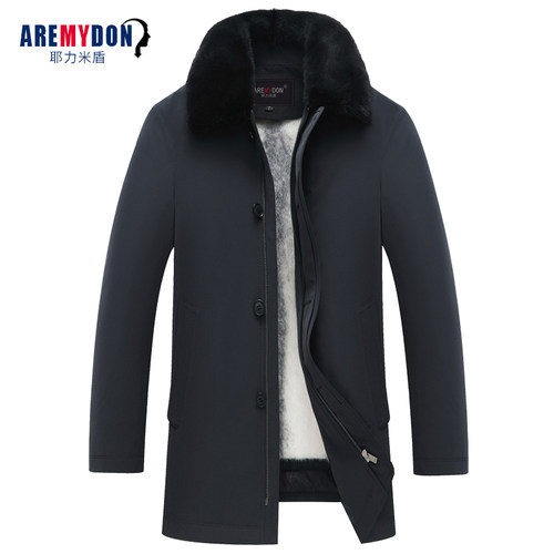 翻领尼克服老年爸爸装保暖十字貂