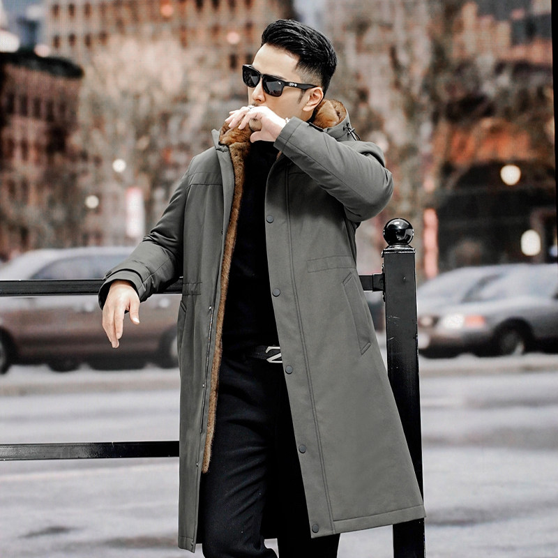 长款过膝进口咖啡貂整貂连帽派克服可拆卸水貂内胆男士皮草外套,男装,皮草,淘宝优惠券,粉丝福利购,淘宝优惠卷