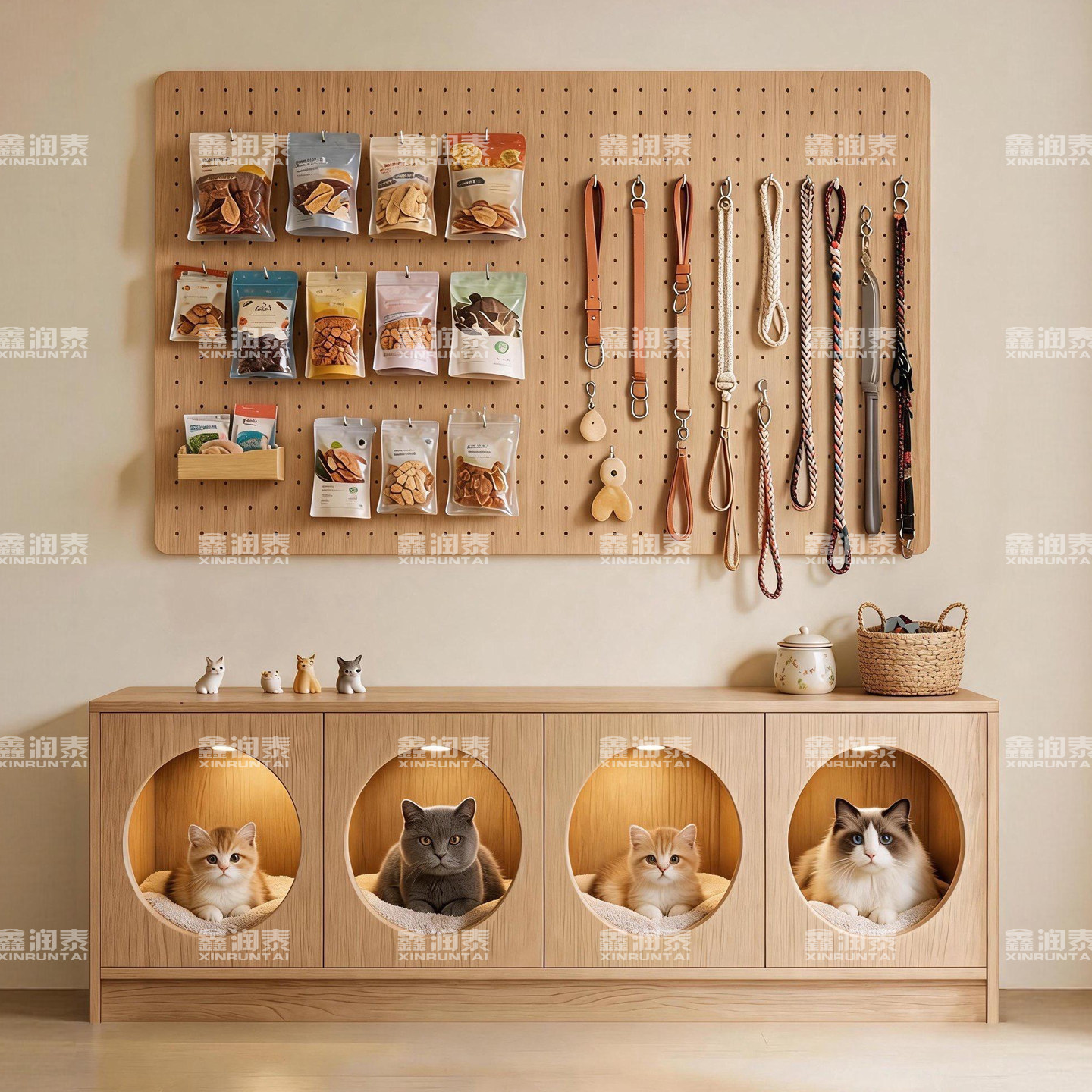 定制ENF宠物店中岛台开放式展台面包店置物架文创店阶梯柜落地柜