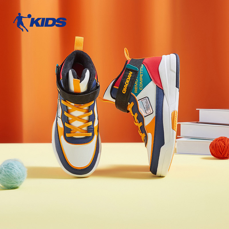 中国乔丹童鞋儿童棉鞋2025秋季大童加绒保暖二棉鞋男童高帮运动鞋
