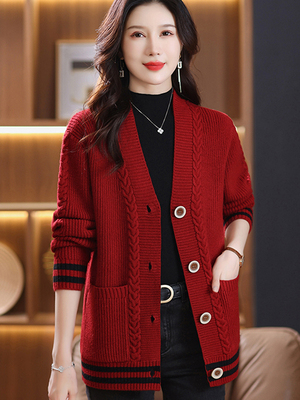 2025年新款针织开衫毛衣女士宽松