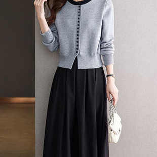 轻奢气质毛衣开衫 针织外套女套装 女装 2025年新款 配裙子时髦潮 秋装