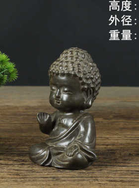 复古浮雕小沙弥做旧石雕
