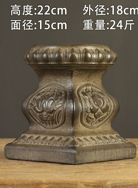 雕刻石墩花瓶手工打磨复古浮雕