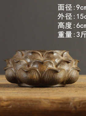 复古浮雕莲花座石雕做旧