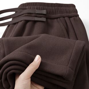 高端直筒纯色免烫休闲裤 清仓捡漏 加绒加厚保暖卫裤 男士 潮 秋冬季