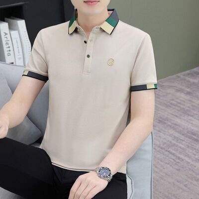 新款夏季polo短袖商务休闲翻领上衣男士T恤时尚半袖帅气潮流有领