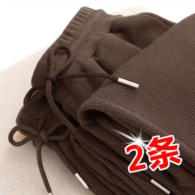 清仓捡漏~特价裤子男华夫格春秋季运动卫裤宽松直筒潮牌休闲长裤