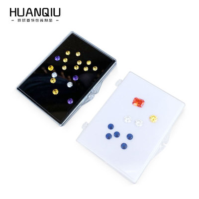 超薄碎钻翻盖透明宝石盒
