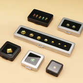 珠宝收纳盒戒面裸石盒宝石盒子不锈钢透明玻璃港式 彩宝钻石展示盒