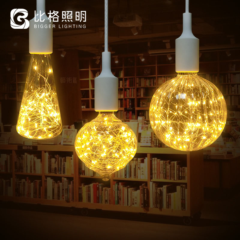 爱迪生灯泡E27大螺口创意LED灯泡暖黄光复古怀旧服装店咖啡馆酒吧