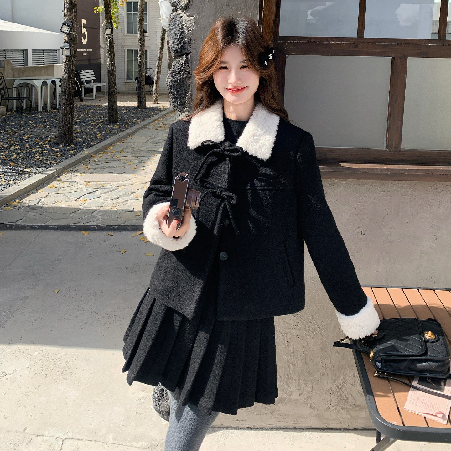 新品现货！羊毛呢面料百褶裙套装内胆90绒139-25177-P295控448,女装套装/套裙,浙宝139