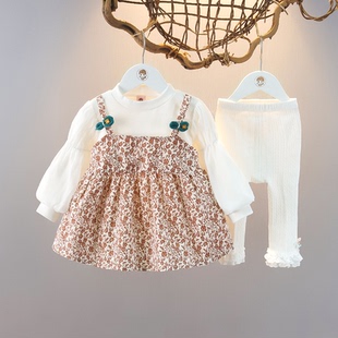 女童装时髦套装洋气1一4岁宝宝秋装连衣裙子婴儿童秋季衣服两件套