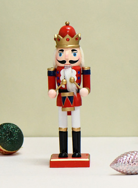 新品上架25CM欧式胡桃夹子红身鼓兵家具桌面摆放送礼圣诞节氛围感