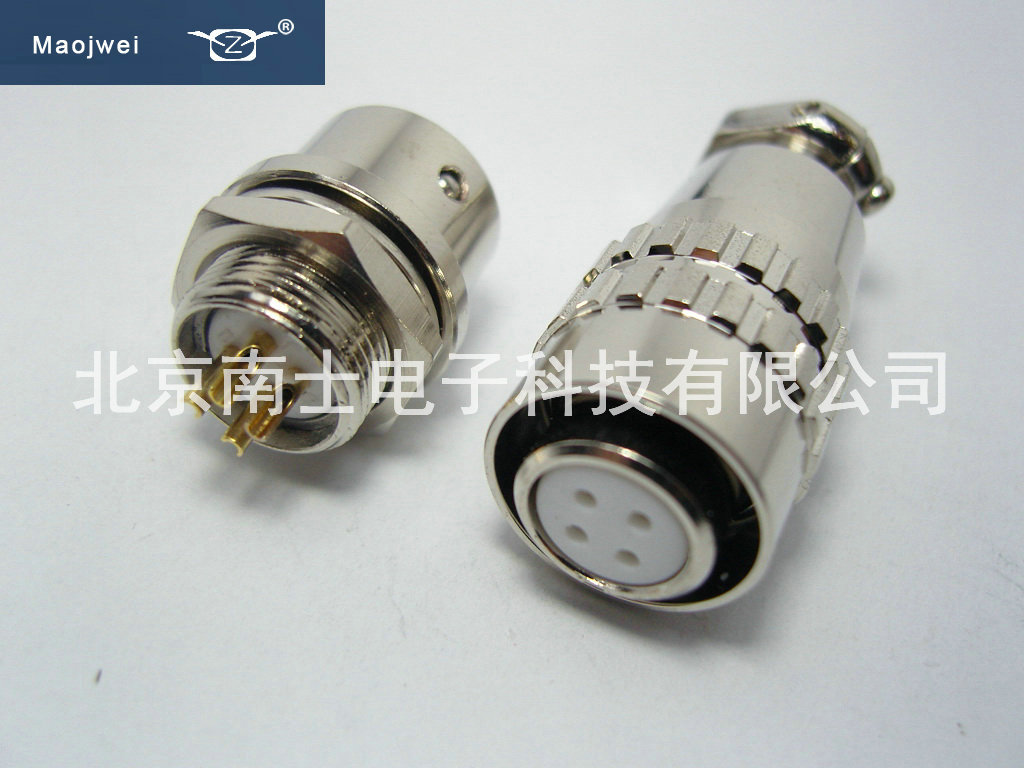 重强MAOJWEI镀金插拔式航空插头插座 XS12-4芯 快速接头 开孔12MM