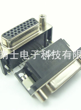 AMP 安普 748481-6 HDR26母头 DR26孔 DB26 90度弯脚插板式焊板式