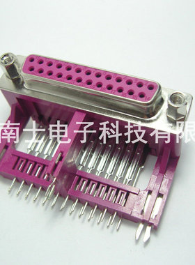 AMP安普1470133-2 DR25母头 主板DB接头弯脚插板焊板式加高带支架