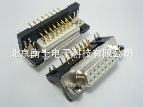 台湾 车针 DR15母头 DR15孔 镀金 DB15 90度弯脚 插板式 焊板式