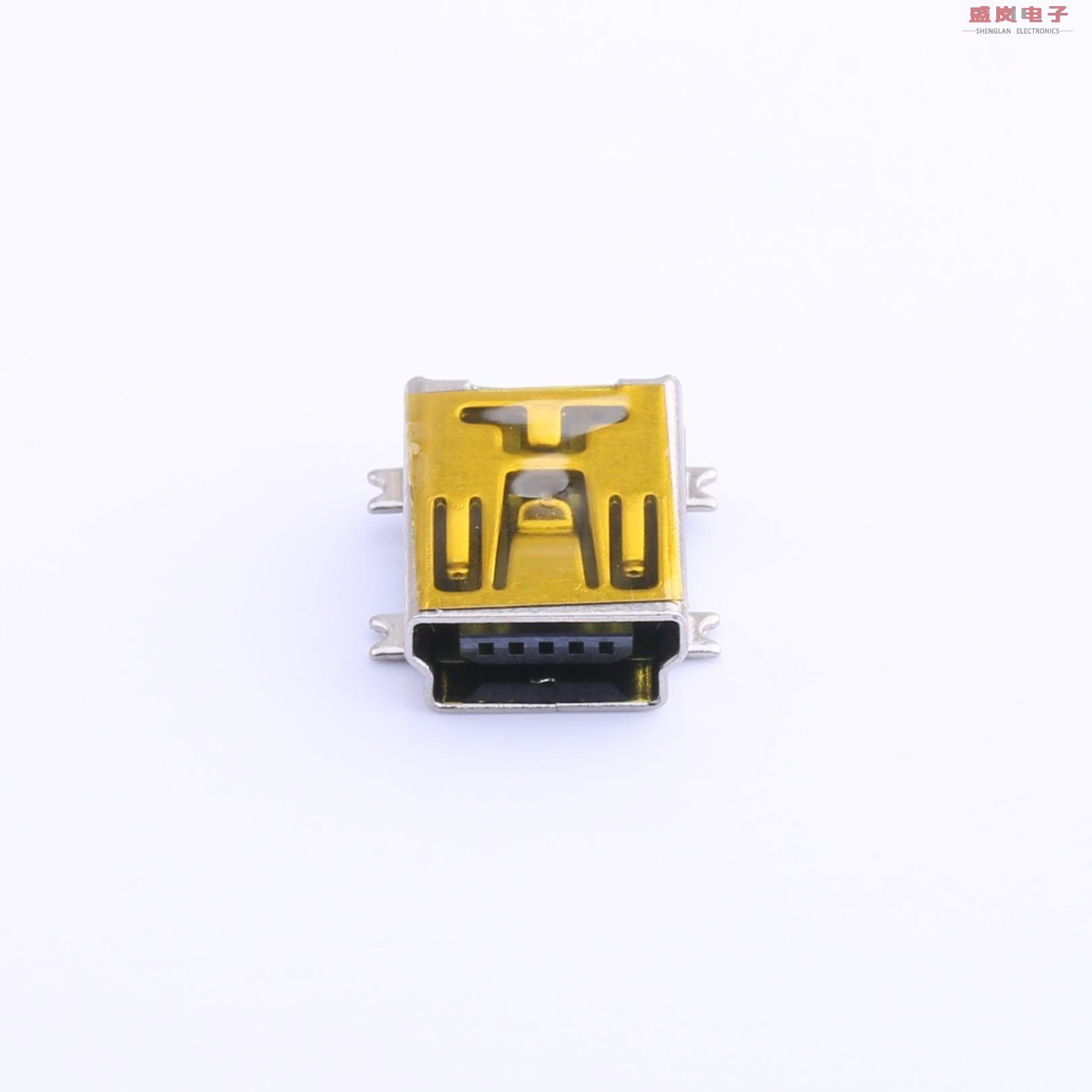 原装正品MINI 5PTP[Mini-B 母座 卧贴 铁壳 盘装]