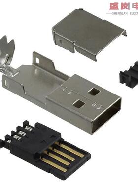 原装正品1734372-1[CONN PLUG USB2.0 TYPEA 4POS SLD]