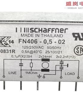 原装正品FN406-0.5-02[LINE FILTER 250VAC 500MA TH]